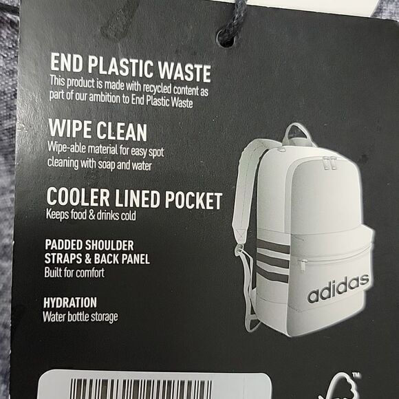 ADIDAS CHARCOAL AND BLACK BACKPACK - NEW - Picture 5 of 7